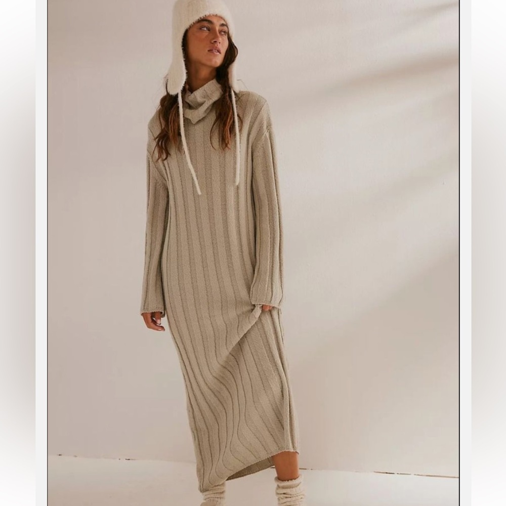 Free people agate gray Wanda sweater dress